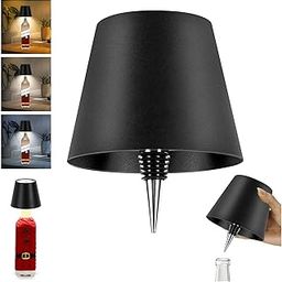 Mebaraul Wireless Bottle Lamp, 2025 New 3 Color Rechargeable Wine Bottle Lights, Bottle Lamp Shade with Touch Dimming for Bedroom, Bar, Restaurants and Outdoor Use (Black)-25