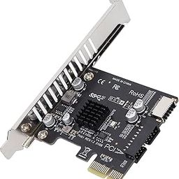 Dpofirs Desktop Hard Disk Expansion Transfer PCIE 1x to USB 3.1 Adapter Card, Connector 1: USB 3.0 20Pin Socket, Connector 2: USB 3.1 20Pin Front Panel Connector-31