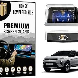 HONEY TEMPERED HUB Screen Guard Combo For New (Tata Nexon 2023) Facelift Infotainment 7 Inch & Steering Cluster / 9H Car Touch Display Protector/Music System Accessories [Not Tempered Glass](7 INCH)-22