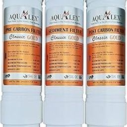 Aqualex Inline Filter 3 pcs Set (Pre Carbon + Sediment Filter + Post Carbon) + 6pcs Elbow Suitable for All RO Water Purifier-image-27