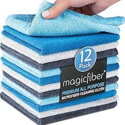 MagicFiber Microfiber Cleaning Cloth - 12 Pack, Large 13" x13” Highly Absorbent Streak-Free Micro Fiber Cleaning Rags Towels for House, Car, Windows, Housekeeping, Household Dusting, Kitchen-image-18