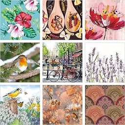 Decoupage Tissue Paper Napkin Vintage Flower Kitchen Berries Print Set22-9 Decoupage Tissues -1 Napkins of Each Design - Total 9 pc-image-91