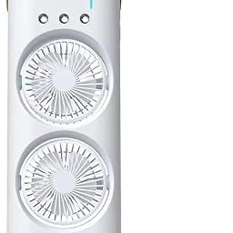 Double Ended Spray Cooler | 2025 USB Rechargeable Mini Air Cooler Fan with LED Light & Remote | 3-Speed Quiet Mist Fan for Home & Office | Multicolor-image-91