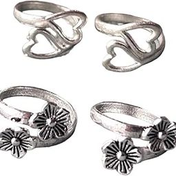 Women & Girls Metal Fancy Glossy finish Toe Ring Adjustable Bichiya/Leg Finger Ring-Combo-2 (A_C_P_110757_Silver)-image-70