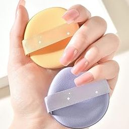 pop colous Powder Puff Face Makeup Sponge | Beauty Blender, Powder Buff, and Cosmetic Puff Perfect for Women's & Girls Cosmetic Makeup | Reusable & washable | 3 pcs-10
