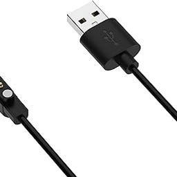 Boat xtend Watch Charger & Boat Storm Watch Charger & Noise Colorfit Pro 2 Watch Charger Compatible with All Two Pin Watches - Only Cable - Black - Pack of 1-21