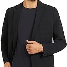 Men Black Solid Notched Lapel Full Sleeves Single Breasted Blazer-image-65