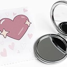Entiregift Mini Compact Round Mirror Magnifying Travel Folding Mirror Small Portable Vanity Makeup Mirror with Handheld Cosmetic Mirror for Purse |Pocket Mirror for Women & Girls-16