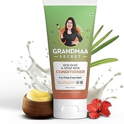 NIDHI S GRANDMAA SECRET Desi Ghee and Goat Milk Conditioner for Frizzy Hair | Handmade Natural Conditioner for Dry & Damaged Hair | Controls Hair Fall | Paraben & Sulphate Free | 50mL,1 Count-image-89