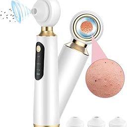 Blackhead Remover, Beautiful Skin Care Expert Acne Pore Cleaner Vacuum Blackhead Remover Kit Skin Cleanser, Pimple Removal Tool With LED 50X Magnifier, 3 In 1 Multi-Function Silicone Blackheads(White)-image-121