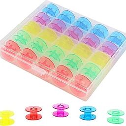 25pcs Plastic Sewing Machine Bobbins with Plastic Case for Usha Brother Singer Janome Sewing Machine-26