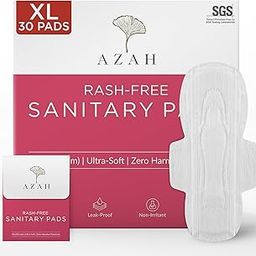 AZAH Sanitary Pads for Women XL [Pack of 30] 100% Rash-Free sanitary napkins | 3x More Absorption, Cottony Soft and Dry Top Cover for heavy Flow | Leak-Proof | With Disposable Bag-image-91