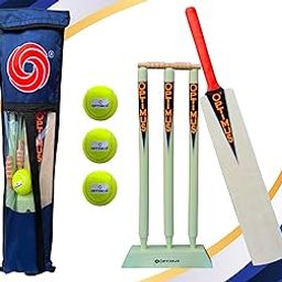 Optimus® Cricket Wooden Kit Combo Set for Kids in Heavy Tetron Cover - Size 5 for 11-12 Year Kids (1 Bat, 3 Tennis Rubber Ball, 3 Wickets, 1 Wicket Base, 2 Bails & 1 Kit Cover) 7D-image-68