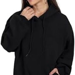Women's Cotton Hooded Hoodies Size Medium Color Black (P-394)-image-81