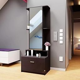 ABBAJI INTERIORS Engineered Wood Dressing Table with 6 Shelves and 1 Drawer (Brown)-picture-22