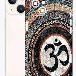 AtOdds - Compatible for iPhone 13 - Mobile Back Skin Sticker Wrap - Lamination - Rear Screen Guard Protector (Coverage - Back+Camera+Sides) (Design - OM)-picture-0