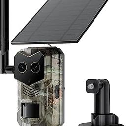 SYCAMTC Solar 4G LTE Cellular Trail Camera with SIM Card, Dual Lens Deer Camera with Motion Detection, GPS Position, Low-Light Full-Color Night Vision, No Glow IR, IP 65 for Wildlife-image-12