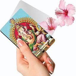 SILSTAR PROFESSIONAL Compact Card Mirror Hindu deities, Unbreakable Acrylic Makeup Mirror, Vanity Mirror Small for Wallet Case, Travel Purse, Handheld Compact Pocket Mirror_Raja Ravi Varma_Ganapathi 148-28