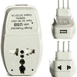 Orei India to Switzerland, Rwanda, Liechtenstein (Type J) Travel Adapter Plug - 3 in 1 - CE Certified - RoHS Compliant with USB and Surge Protection Worldwide Adapter (DBU-J)-40