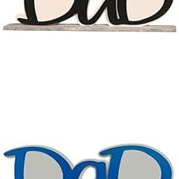 2X Dad/Papa Picture Frame Pictures Holder Home Desktop Ornament Black Blue-image-54
