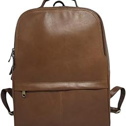 Genuine Leather Laptop Bagpack, Brown-image-12