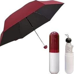 Mini Capsule Folding Umbrella, Portable Travel Size with Waterproof Case, UV Protection, Windproof Design-31