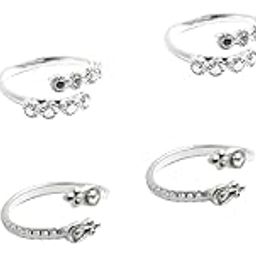 Kamada's Adorned elegant Designer Toe Ring pair Combination multicolor-image-65