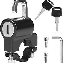 Motorcycle Helmet Lock，Motorbike Accessories,Bike Handlebar Tubing Helmet Lock,Anti-Theft Helmet Safety Lock Metal 22mm-26mm Black with 2 Keys Motorcycle Accessories-image-7