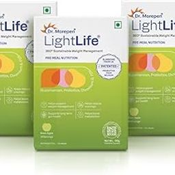 Dr. Morepen LightLife Pre-Meal Nutrition Mix | Controls Appetite & Reduces Cravings | For Men & Women | 30 Sachets | Flavor-Green Apple-picture-12