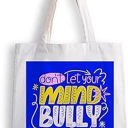 Canvas Tote Bags for Women, College Bag for Girls, Tote Bag for Shopping, Travel & Beach Bags for Women - Mind Bully - D No - 166-image-89