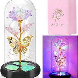 Gifts for Women Mom, Cpooniku Galaxy Glass Rose Gifts for Mothers Day Artificial Flowers with Butterfly Grandma Sisters Girlfriend Wife Her Mother in Law Daughters Birthday Valentines Day Anniversary-image-47