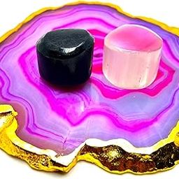 AliCrystal Natural Yellow Citrine Tumble, Crystals Abundance and Prosperity for Wealth and Bussiness Luck Reiki Healing (2 Pcs Set(1 Tourmaline + 1 Selenite))-image-18