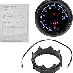 Hihaha 2" 52mm Tachometer Gauge Colorful Digital & Pointer RPM Tachometer Tach Gauge 0-10000RPM W/Bracket Universal Tach Car Vehicle Automotive DC 12V-17