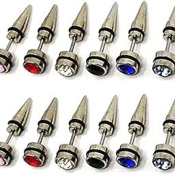 Earrings men boyfriend girls women gents ear studs for men Stainless Steel Piercing Clip on Screw Bali Pierced Hoop Stud Huggie Magnetic earrings for boys silver black gold blue boys earrings-13