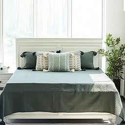 Enera Aysel Honey Dew Color King Size Knitted Quilted Bedcover Set with Cotton Fabric, Includes 1 Bedcover, 2 Pillow Covers (Set of 3 Pcs)-24