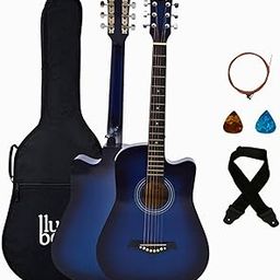 BLUEBERRY, B-38C Acoustic Guitar Kit with Bag, Strap, One Pack Strings And 2 Picks - 38 Inch (Blue)-10
