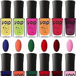 Volo Nail Polishes Set of 12 Unique Long Lasting Colors Modern Shades Multi colors-picture-6