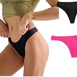 Silverlake Women Cotton Comfortable Fabric Daily Use Regular Wear Mid Rise Thong Panty Pack of 2 (Black Pink)-image-68