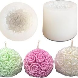 UKIYO international® - Rose Ball Candle Mould Flower Shape Silicone Molds for Candle Making Wax Mold Soap Resin Art Craft Chocolate Cake Wax Moulds-image-75