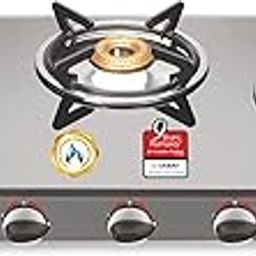Sujata Auto Ignition Gas Stove 3 Burner | 9 Years Warranty | 3 Burner Gas Stove Glass Top, Stove 3 Burners, ISI Certified, SABAF Valve, LPG & PNG Compatible, 360° Rotating Nozzle (Standard, Black)-image-43