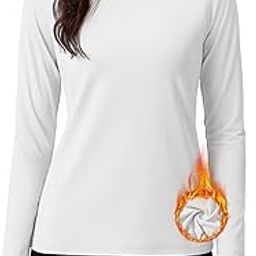 Women's Thermal Shirts Fleece Lined Undershirt Long Sleeve Tops Warm Workout Winter Base Layer-image-52