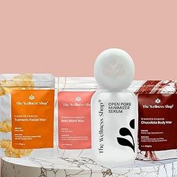 The Wellness Shop Rakhi Gift for Sister – Waxing Kit Combo with Turmeric Facial Wax, Bikini Wax, Chocolate Body Wax (100g Each) & Open Pore Minimizer Serum- 30ml – Skin Pamper Gift Pack for Women-image-43