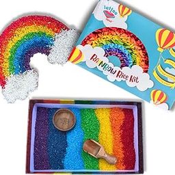 Lattooland Rainbow Rice Kit for Sensory Play with Wooden Tools | Colorful Rice Activity for Toddlers | Perfect for DIY Sensory Bins | Sensory Rice Kit-51