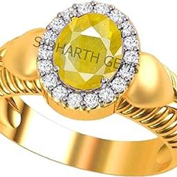 4.00 Ratti Unheated Untreatet Natural Pukhraj/Yellow Sapphire Gold Plated Stone Ring for Men and Women-34