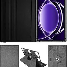 ACM Rotating Nylon Case Cover Viewing Stand Compatible with Baatu Enable 10.1" Tablet Front & Back Cover Grey-image-87