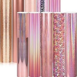 AHIJOY Rose Gold Vinyl Permanent Adhesive Bundles 12 x 12 Inch 10 Pieces Self Adhesive Vinyl Sheets for Cricut and Other Craft Cutters DIY Projects-image-70