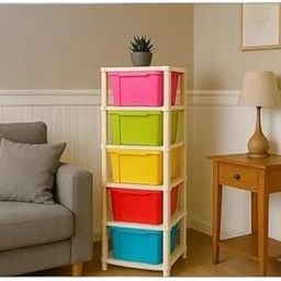 1.5 Plastic Modular Drawer System (27cmx32cmx85 cm) (5 XL) (MultiColour) Modular Plastic-21