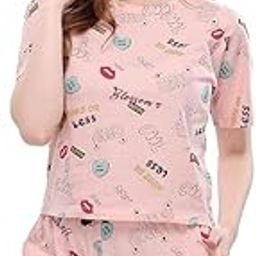 Night Suit Set for Women | Printed Satin Top & Shorts Set for Womens-picture-32
