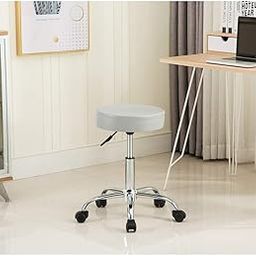 Faux Leather Upholstery Height-Adjustable Swivel Standard Multipurpose Medical/Bar Stool (Grey)-image-98