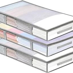 ECVV® 3-Pack Under Bed Fabric Storage Containers with Window & Handles - Gray, 81(L) x 45(W) x 15(H) cm-image-16